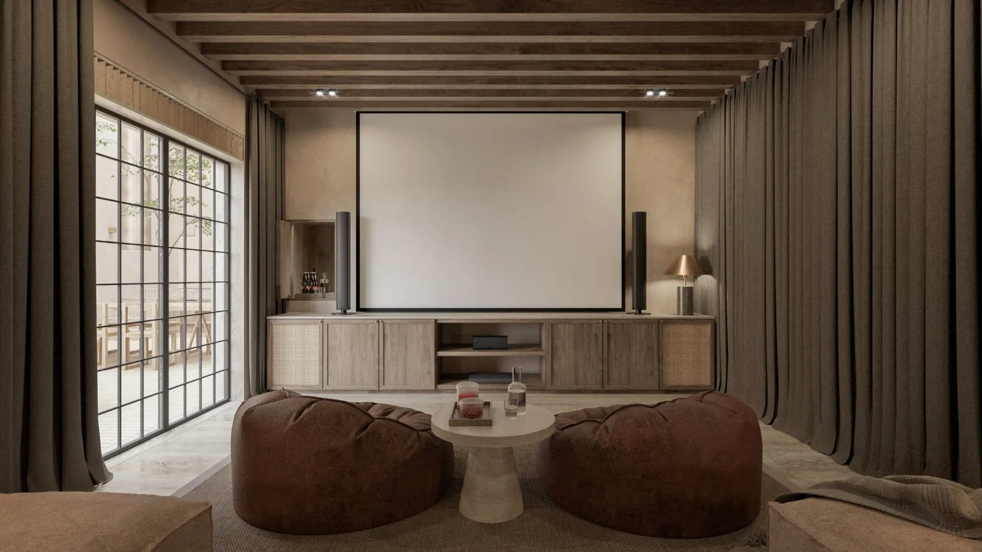 Media Room - sala de cine día — Casa Lagos, Lagos del Campanario, El Campanario Querétaro